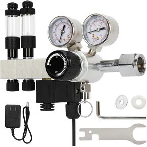 CO2 Regulator Aquarium, Dual Stage Aquarium CO2 Regulator, Adjustable Pressure & Flow, with Expandable Manifold, High-Precision Needle Valve, DC Solenoid Valve, for CO2 System for Aquarium in Saudi Arabia