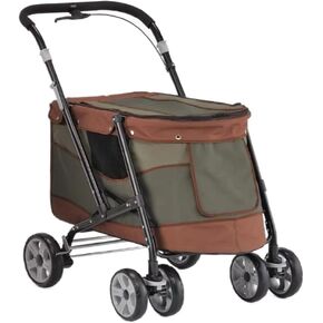 Pet Strollers Pet Stroller Outdoor Dog And Cat Stroller Lightweight Foldable Cat Stroller Medium Small Dog Stroller Pet Stroller Medium(Green) in Kuwait