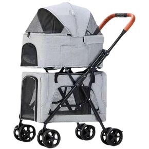 Pet Strollers Pet Launches Detachable Double-layer Pet Stroller, Portable Folding Stroller For Dogs And Cats When Going Out Pet Stroller Medium(G) in Kuwait
