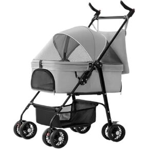 Pet Strollers Pet Stroller for Dogs and Cats, Baby Stroller for Outdoor Travel, Small Pet Stroller, Lightweight and Foldable Pet Stroller Medium(Black) in Kuwait