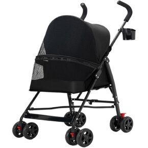 Pet Strollers Pet Cat And Dog Stroller Dog Cat Teddy Baby Stroller Lightweight Foldable Small Pet Dog When Going Out Pet Stroller Medium(Black) in Kuwait