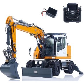 Lr914 Pro Max Metal 4Wd 1/14 RC Hydraulic Wheeled Excavator 11-Ways Valve RTR Radio Controlled Digger Pl18Ev Lite Battery Light Hobby Grade Model for Ages 14+ in Kuwait