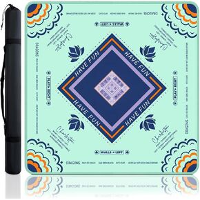 سجادة ماجونج للطاولة - غطاء طاولة مضاد للانزلاق مقاس 33 × 33 بوصة لتقليل الضوضاء، بساط ألعاب محمول للجونج والبوكر والبطاقات وألعاب الطاولة مع حقيبة حمل in Kuwait