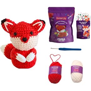 Beginner Crochet Kit for Adults & Kids - All-in-One Amigurumi Starter Pack with Step-by-Step Video Tutorials - Make Your Own Stuffed Animal (Fox) - DIY Craft Hobby Gift. Gift for Women, Teens & Adults in Saudi Arabia
