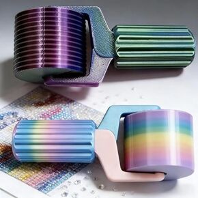 2-Pack Diamond Art Roller, Flattens & Secures Square/Round Drills for Full & Partial Diamond Painting Canvas | Easy-Grip Detachable Tool with Comfortable PLA Handle (Purple，Colorful） in Saudi Arabia