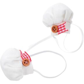 Uonlytech 2Pcs Plush Doll Chef Hat Soft Miniature Cooking Caps with Elastic Band for Stuffed Animals Decorative Dress Up Accessory for Creative Play in Saudi Arabia