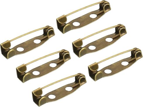 Generic 50Pcs Safety Bar Pins 20mm Brooch Clasp Pin Backs for ID Badges Name Cards Tags DIY Craft, Bronze Tone in Saudi Arabia
