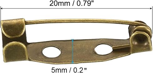 Generic 50Pcs Safety Bar Pins 20mm Brooch Clasp Pin Backs for ID Badges Name Cards Tags DIY Craft, Bronze Tone in Saudi Arabia
