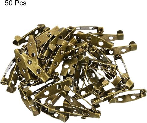 Generic 50Pcs Safety Bar Pins 20mm Brooch Clasp Pin Backs for ID Badges Name Cards Tags DIY Craft, Bronze Tone in Saudi Arabia