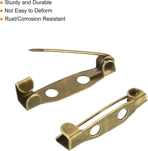 Generic 50Pcs Safety Bar Pins 20mm Brooch Clasp Pin Backs for ID Badges Name Cards Tags DIY Craft, Bronze Tone in Saudi Arabia