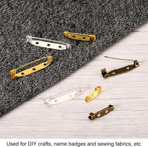 Generic 50Pcs Safety Bar Pins 20mm Brooch Clasp Pin Backs for ID Badges Name Cards Tags DIY Craft, Bronze Tone in Saudi Arabia