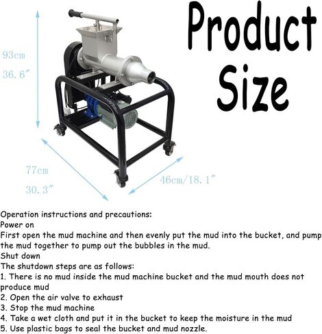 Banfluxion Clay Mixer Pug Mill Extruder 330lb/h 1500W, 110V/220V Stainless Steel Ceramic Machine with 2.4" Outlet for Pottery, Ceramic & Polymer in Kuwait