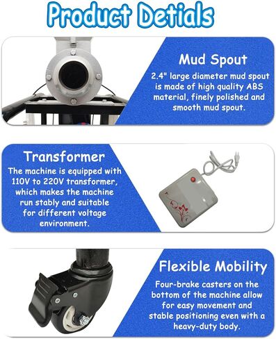 Banfluxion Clay Mixer Pug Mill Extruder 330lb/h 1500W, 110V/220V Stainless Steel Ceramic Machine with 2.4" Outlet for Pottery, Ceramic & Polymer in Kuwait