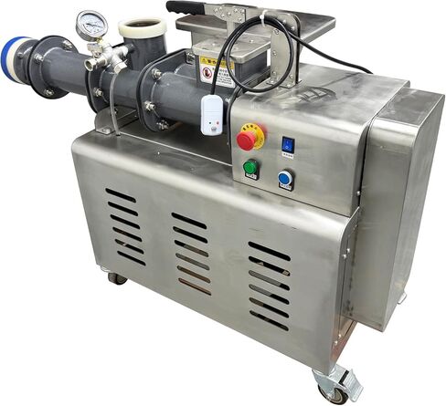 Banfluxion 220V Vacuum Pug Mill with Roller Conveyor, Stainless Steel Dual Shaft Clay Extruder & Mixer, 880 lb/h Capacity, 2.36" Outlet, w/Mud Table & Wheels for Professional Ceramics Studio in Kuwait