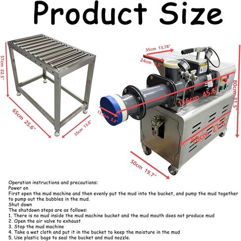 Banfluxion 220V Vacuum Pug Mill with Roller Conveyor, Stainless Steel Dual Shaft Clay Extruder & Mixer, 880 lb/h Capacity, 2.36" Outlet, w/Mud Table & Wheels for Professional Ceramics Studio in Kuwait