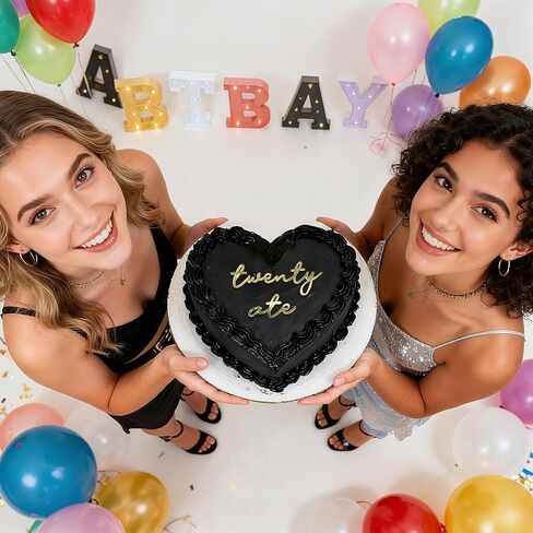 غلاف كعكة Twenty Ate - تزيين كعكة عيد الميلاد الثامن والعشرين من الأكريليك الذهبي، علامة مضحكة على شكل كعكة Twenty Eight، غطاء كعكة قابل لإعادة الاستخدام لمستلزمات الحفلات للرجال والنساء (Twenty ATE) in Saudi Arabia