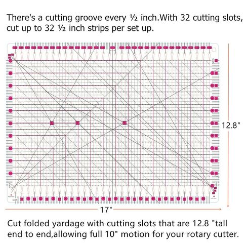 Slotted Quilting Ruler,15.5" x 10" Slotted Rulers for Quilting and Sewing Quilt Strip Rulers for Fabric Cutting in Saudi Arabia