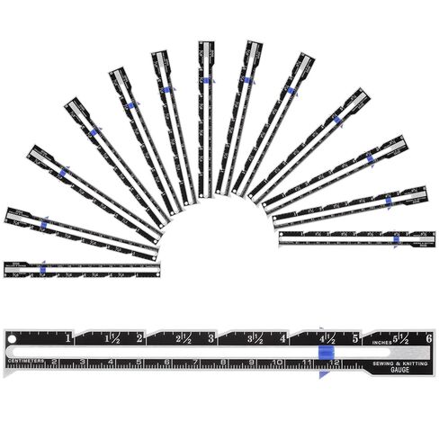 Konohan 12 Pcs Sliding Gauge Sewing Measuring Tool Stainless Steel Quilting Ruler 6 Inch Metal Sewing Rulers and Guides for Knitting Crafting Sewings Beginner Hemming Measuring in Saudi Arabia