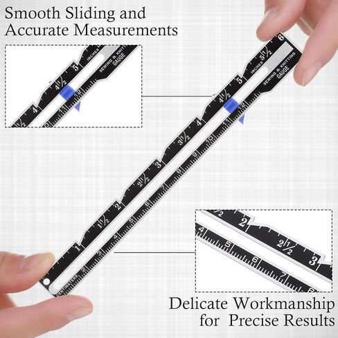 Konohan 12 Pcs Sliding Gauge Sewing Measuring Tool Stainless Steel Quilting Ruler 6 Inch Metal Sewing Rulers and Guides for Knitting Crafting Sewings Beginner Hemming Measuring in Saudi Arabia