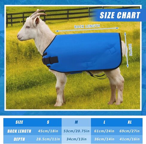 Weatherproof Goat Blanket for Winter Sheep and Calf Blanket Soft Fleece Lining Goat Coat for Show Goats, Pets & Livestock Adjustable Belly Straps for Secure Fit (Navy Blue,Size M) in Saudi Arabia
