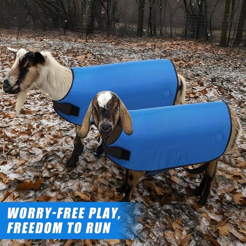 Weatherproof Goat Blanket for Winter Sheep and Calf Blanket Soft Fleece Lining Goat Coat for Show Goats, Pets & Livestock Adjustable Belly Straps for Secure Fit (Navy Blue,Size M) in Saudi Arabia