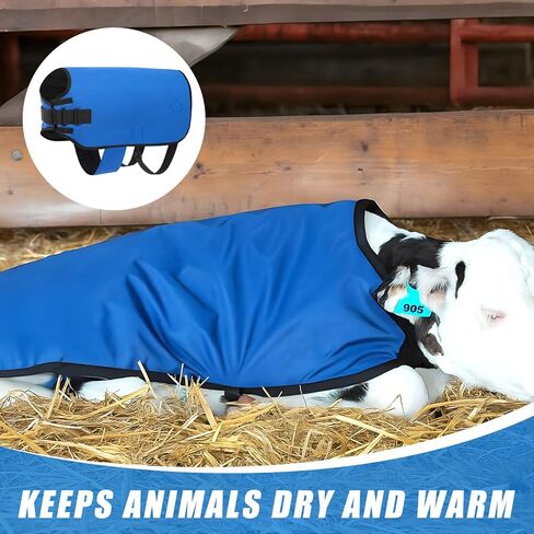 Weatherproof Goat Blanket for Winter Sheep and Calf Blanket Soft Fleece Lining Goat Coat for Show Goats, Pets & Livestock Adjustable Belly Straps for Secure Fit (Navy Blue,Size M) in Saudi Arabia