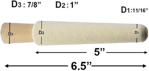 Felt Ring Buff Polisher – Wool Felt Inside Ring Finishing Tool with Tapered Wood Mandrel,5" Long in Saudi Arabia