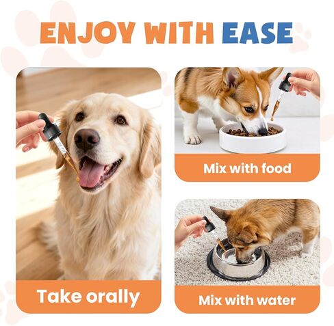 Collagen for Dogs,4.22oz (120ml) Liquid Collagen for Dogs,Enhances Joint Support,Flexibility,Cartilage and Mobility,Relieves Itching in Allergic,Liquid Drops Suitable for Cats and No Side Effects in Kuwait