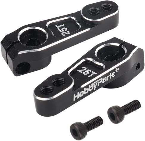 HobbyPark 2pcs Aluminum Servo Horn Metal Servo Arms Compatible with Power HD Savox Futaba Low Profile Servo Motors for 1/10 On Road RC Touring Car RC Drift Car Steering Servos in Saudi Arabia