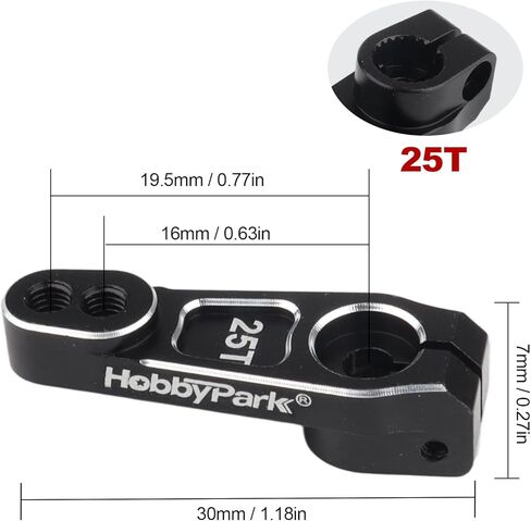 HobbyPark 2pcs Aluminum Servo Horn Metal Servo Arms Compatible with Power HD Savox Futaba Low Profile Servo Motors for 1/10 On Road RC Touring Car RC Drift Car Steering Servos in Saudi Arabia