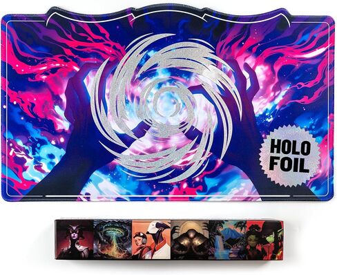 ألفيس! Spell Vortex – مفرش لعب التاج الأسطوري | هدية بطاقة التداول المثالية | تفاصيل ذهبية محببة يدويًا | تصميم شكل مخصص | متوافق مع MTG | بساط اللعب إم تي جي in Kuwait