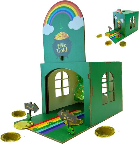 St Patricks Day Leprechaun Trap Kit For Kids Wood DIY Catch A Leprechaun Kit Saint Patricks Day Leprechaun Trap Supplies Art & Craft Kit For Leprechaun Trap St Patricks Day Kids Gifts (Green) in Saudi Arabia