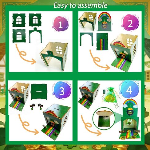 St Patricks Day Leprechaun Trap Kit For Kids Wood DIY Catch A Leprechaun Kit Saint Patricks Day Leprechaun Trap Supplies Art & Craft Kit For Leprechaun Trap St Patricks Day Kids Gifts (Green) in Saudi Arabia