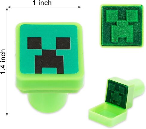 لوازم الحفلات من Minecraft Stampers - حزمة تحتوي على 12 طوابع ذاتية التحبير تحت عنوان لعبة فيديو | هدايا الحفلات، حقائب الهدايا الجيدة، حشوات حقائب الغنائم | أنشطة عيد ميلاد Creeper Pixel Minecraft in Saudi Arabia