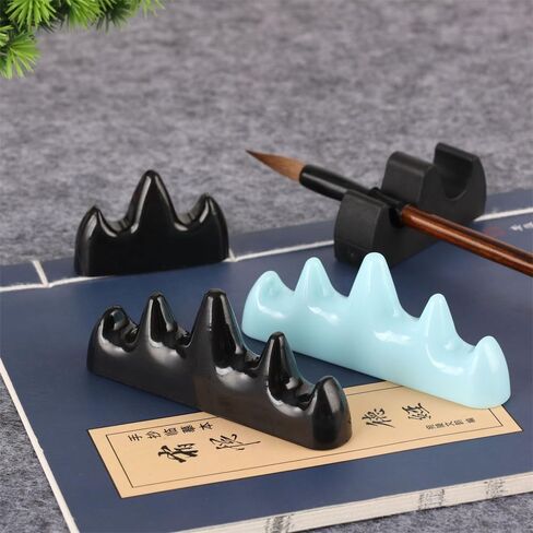 1PC Paint Brush Holder Calligraphy Brush Rest Stand Non-Rolling Keeper for Paintbrushes Pens Ink Painting Watercolor Drawing, Cyan, Blue in Saudi Arabia