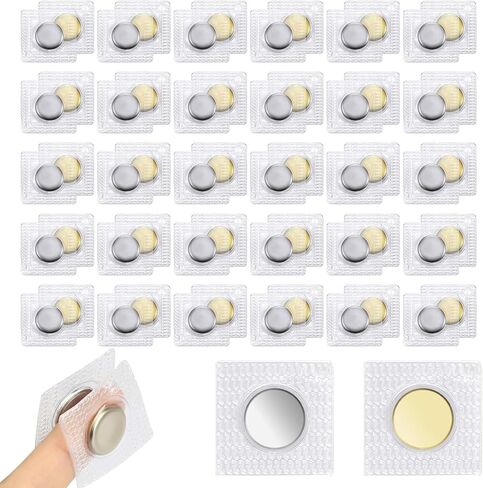 Piopiocoing 32 Pairs Hidden Magnetic 1.18inch Snap PVC Hidden Sew Invisible Magnetic Snap Clothing Clasp DIY Craft Sewing Tools Fastener Snaps Buttons for Purses in Saudi Arabia
