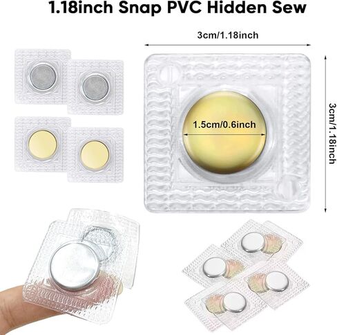 Piopiocoing 32 Pairs Hidden Magnetic 1.18inch Snap PVC Hidden Sew Invisible Magnetic Snap Clothing Clasp DIY Craft Sewing Tools Fastener Snaps Buttons for Purses in Saudi Arabia
