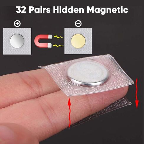 Piopiocoing 32 Pairs Hidden Magnetic 1.18inch Snap PVC Hidden Sew Invisible Magnetic Snap Clothing Clasp DIY Craft Sewing Tools Fastener Snaps Buttons for Purses in Saudi Arabia
