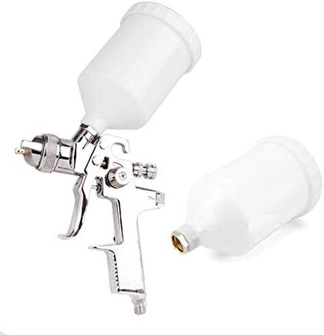 Spray Gun Cup, ABS Plastic Gravity Feed Paint Cup Replacement Pot w/ 20mm Thread Connector for Model Spray Guns, 600ml/20.3 oz in Saudi Arabia