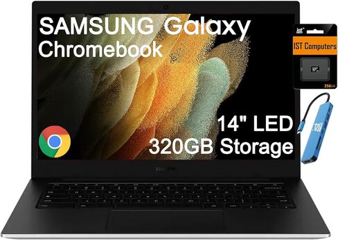كمبيوتر محمول Samsung Galaxy Chromebook Go مقاس 14 بوصة، معالج Intel Celeron N4500، ذاكرة الوصول العشوائي 4 جيجابايت، مساحة تخزين 576 جيجابايت (64 جيجابايت eMMC + محرك أقراص خارجي 512 جيجابايت)، نظام التشغيل Chrome، كمبيوتر محمول للطلاب، فضي in Saudi Arabia