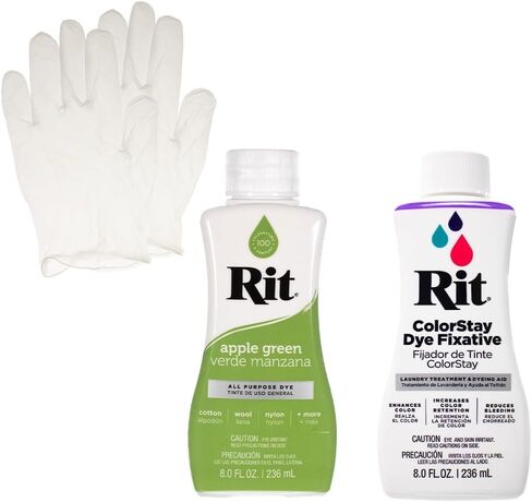 Rit Liquid Dye with ColorStay Fixative Bundle – All in One Kit with Gloves to Reduce Color Bleed (Navy Blue) in Saudi Arabia