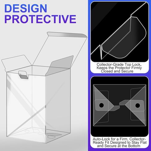 6 Pack Clear Protectors Case Compatible with Funko 4" Pop Figures, Upgraded 0.5mm Thick-Extra Strength PET Display Boxes, Auto-Lock Bottom Design with Protective Film — Ideal for Collections in Saudi Arabia