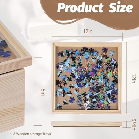 8 Pcs Jigsaw Puzzle Sorting Trays Stackable - 12inch x 12inch Convenient Puzzle Accessories Easy to Store and Sort by Patterns, Shapes, and Colors,Puzzles Up to 1500 Pieces,2000 Pieces,3000 Pieces in Saudi Arabia
