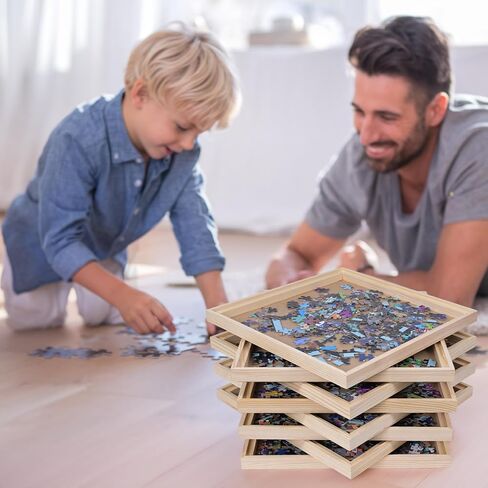 8 Pcs Jigsaw Puzzle Sorting Trays Stackable - 12inch x 12inch Convenient Puzzle Accessories Easy to Store and Sort by Patterns, Shapes, and Colors,Puzzles Up to 1500 Pieces,2000 Pieces,3000 Pieces in Saudi Arabia