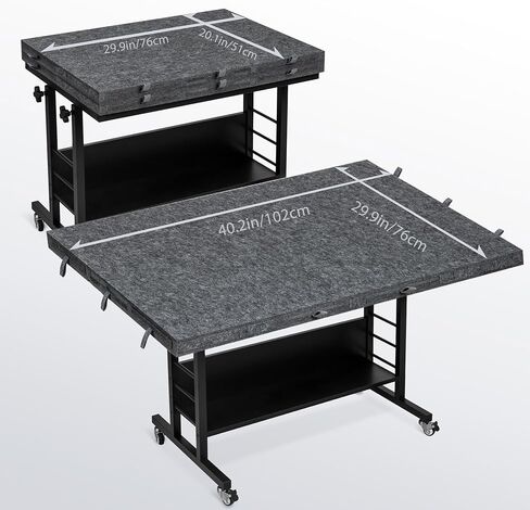 Tektalk 2000 Piece Foldable Felt Jigsaw Puzzle Board with Height Adjustment, Puzzle Table with 2 Felt Cover & 8 Sorting Trays/Drawers, Easel with Legs, Enclosed with 4 Roller Wheels (Dark Gray) in Saudi Arabia