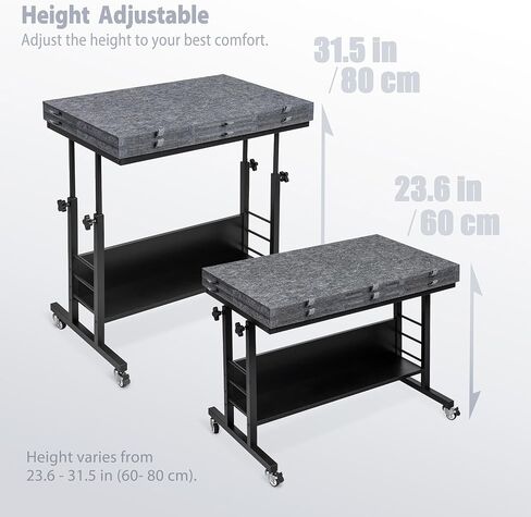 Tektalk 2000 Piece Foldable Felt Jigsaw Puzzle Board with Height Adjustment, Puzzle Table with 2 Felt Cover & 8 Sorting Trays/Drawers, Easel with Legs, Enclosed with 4 Roller Wheels (Dark Gray) in Saudi Arabia