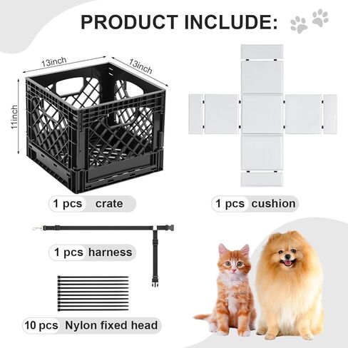 Secure Rear Dog Bike Basket Carrier for Small Dogs up to 15 Lbs, Easy No-Tool Installation with Straps, Waterproof & Comfortable Pet Seat for Most Bicycles in Saudi Arabia