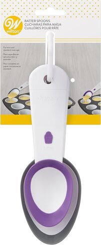 Wilton Cupcake Mixing Spoon Set 2: Dough Spoon, Always the amount of dough for standard and mini cupcakes and muffins, dishwasher safe, pack of 2 in Saudi Arabia
