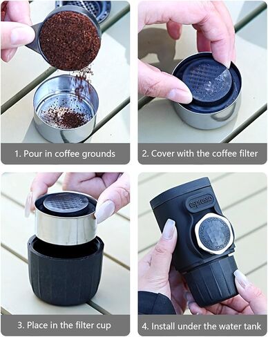 Espresso Machine，Hand Press Espresso Machine Coffee Maker ，Compact Portable Coffee Maker，Manual Button-operated Italian Espresso Machine For Home, Travel, And Outdoor Use(A) in Saudi Arabia