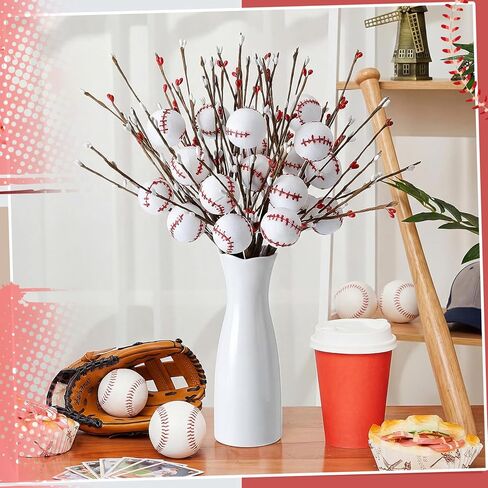 Suncalla 6 قطع البيسبول المركزية للطاولات بريق رغوة البيسبول العصي الرياضة الجدول توبر يختار كبار الزينة الليلية لحشو زهرية عيد ميلاد الرياضة موضوع ديكور لوازم الحفلات in Kuwait